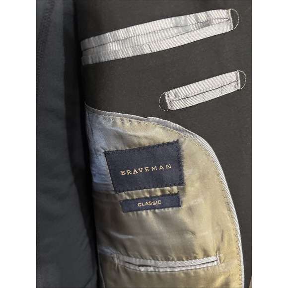 New Braveman Classic Fit Black Single Breast Blazer Jacket Size 40R NWT - Picture 8 of 8